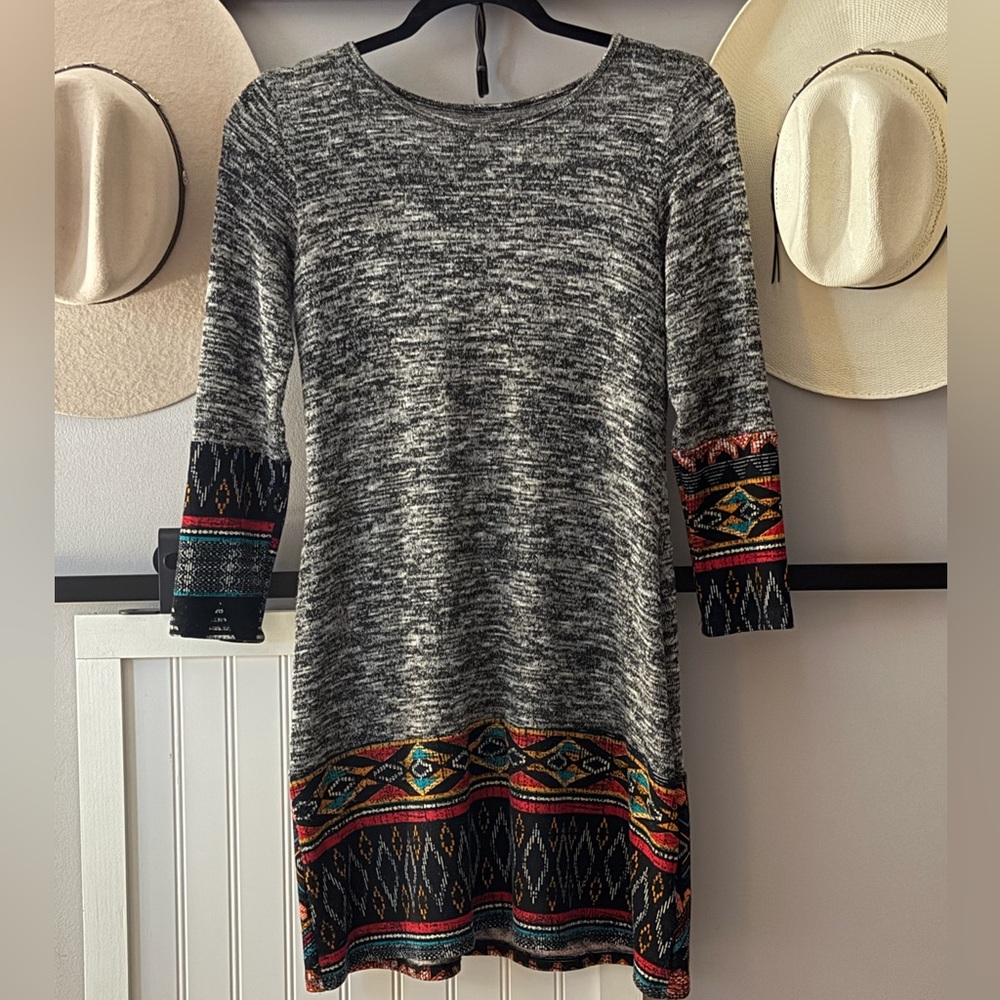 Gray Patterned Women's Tunic top
